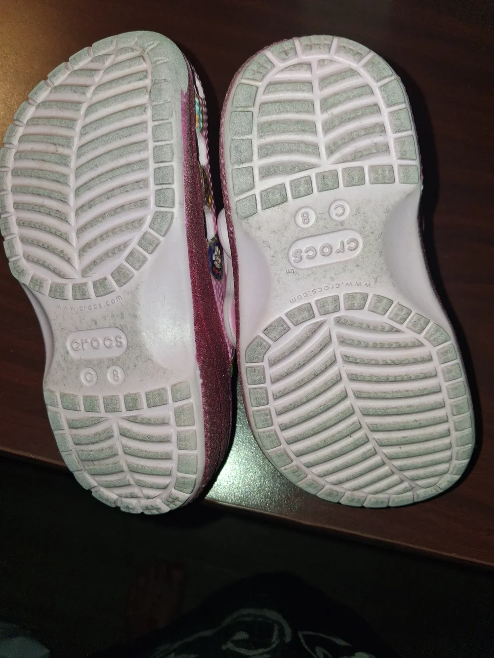 CROCS Kids Pink Princess Print Clogs